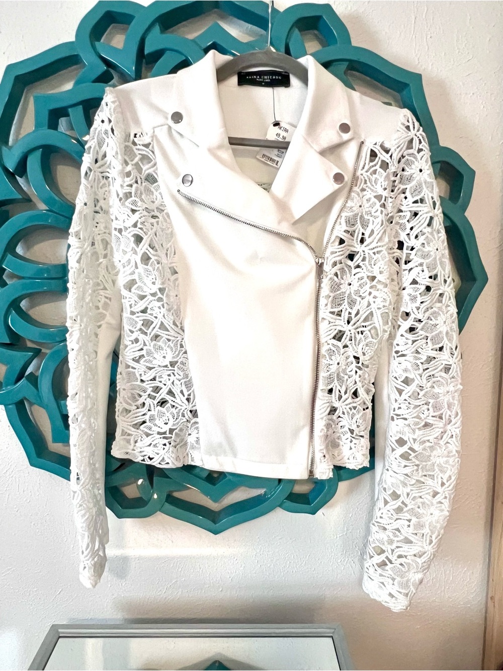 Akira White Lace Moto Jacket NWT